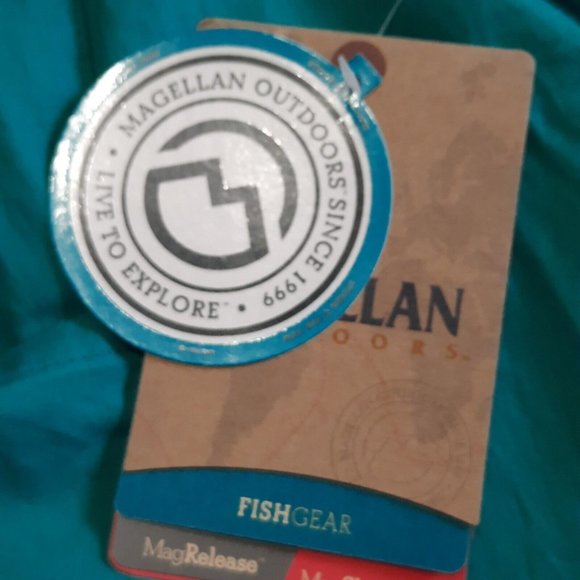 Magellan Fishing Mag Gear Shirt Men's Roll Tab Sleeve Vented Pocket Green Large - Picture 8 of 9